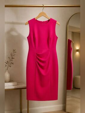 F&F Vibrant Pink Sleeveless Midi Dress Size 18